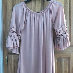 Peach/blush ruffle sleeve tunic.